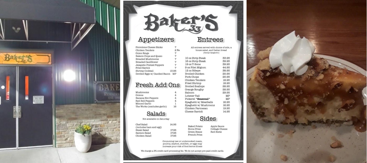 Baker's Cafe Menu